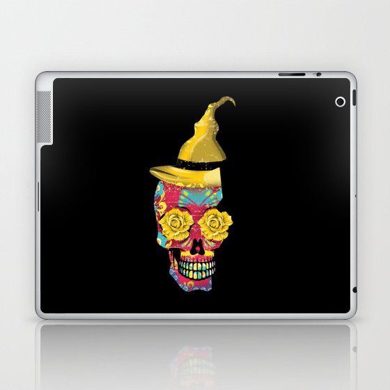 Halloween Floral Sugar Skull Muertos Day Of Dead Laptop & iPad Skin