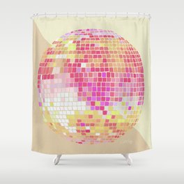 Disco Ball – Pink Ombré Shower Curtain