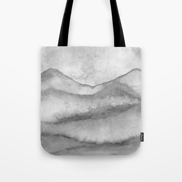 Soft Grey Mountain Range Tote Bag