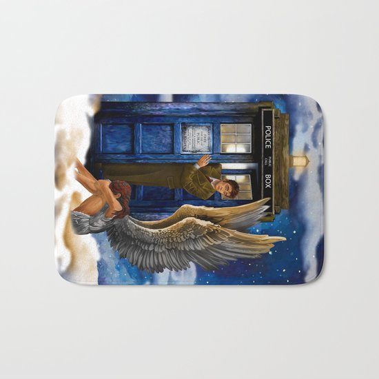 10th Doctor Who with Crying AngeL iPhone 4 4s 5 5s 5c, ipod, ipad, pillow case and tshirt Bath Mat