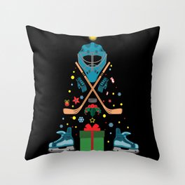 December 2021 Winter Hockey Player Christmas Throw Pillow