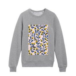 Flower buds with bees Kids Crewneck