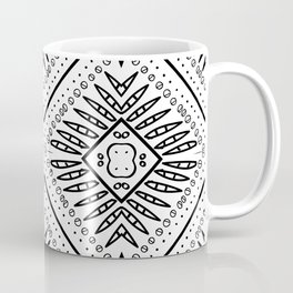 Fine black and white African ethnic batik  pattern for home decor Coffee Mug