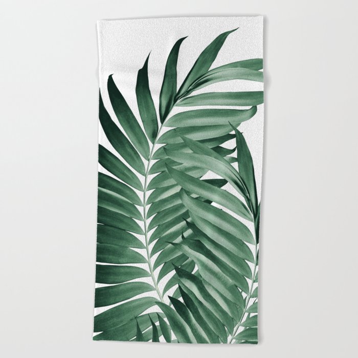 Palm Leaves Tropical Green Vibes #5 #tropical #decor #art #society6 Beach Towel