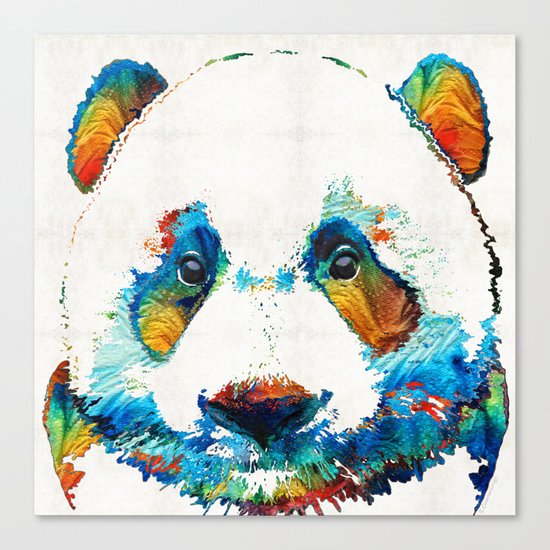 Colorful Panda Bear Art By Sharon Cummings Canvas Print