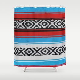 Mexican blanket falsa serape folkart Shower Curtain