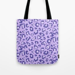 Lavender Very Peri Valentines Hearts Cheetah Spots Wild Animal Print Home Trend Tote Bag