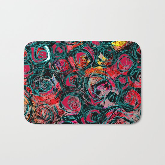 Floral abstract(36). Bath Mat