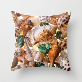 Seashells background Throw Pillow