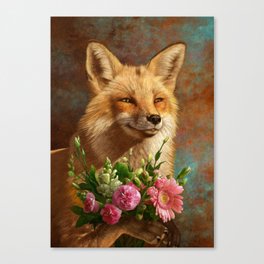 01. Fox in Love Canvas Print