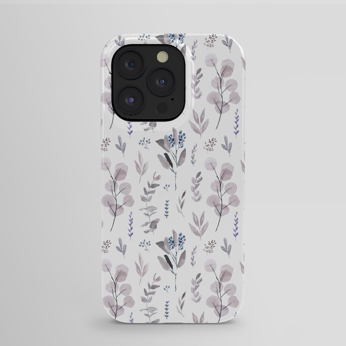 Eucalyptus Lineal Violet Pattern iPhone Case