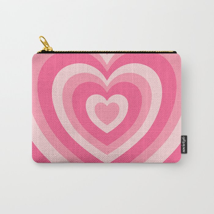 Hypnotic Pink Hearts Carry-All Pouch