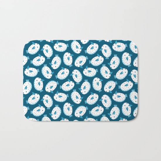 Sea Bunnies_Blue Bath Mat