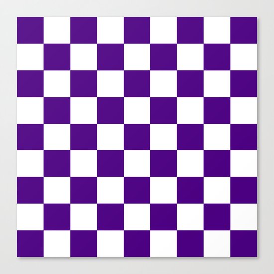 Checker (Indigo/White) Canvas Print