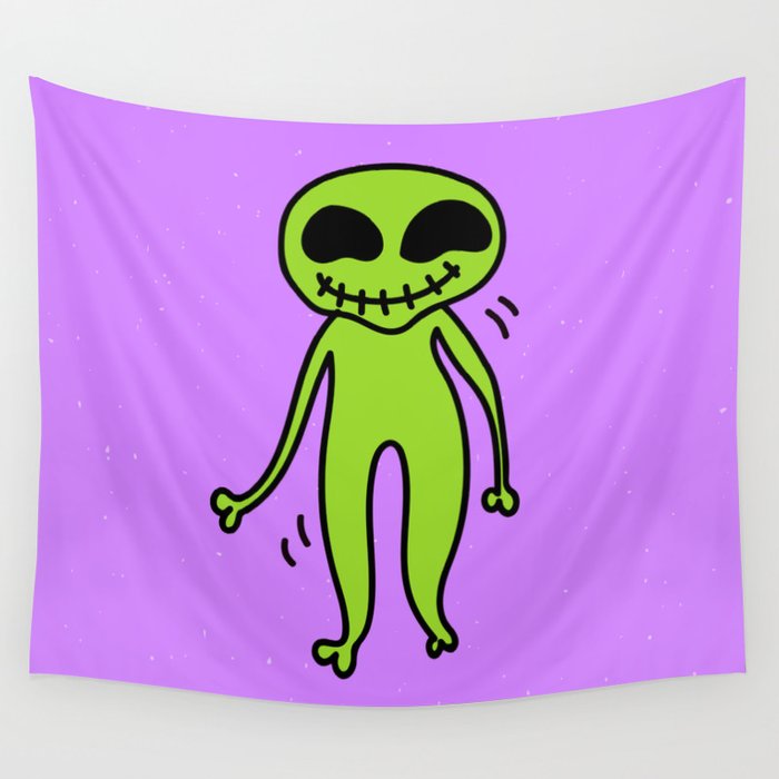 Cheerful Alien Wall Tapestry
