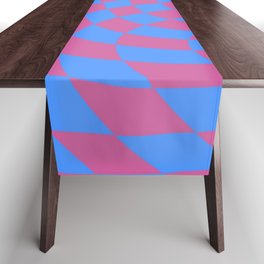 Purple and blue swirl checker Table Runner