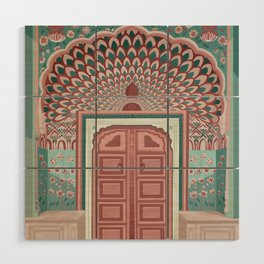 Jaipur Lotus Gate  Wood Wall Art