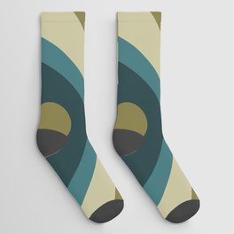 Colorful geometric composition - green Socks