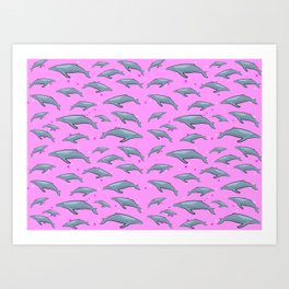 Blue Whale Pattern Art Print