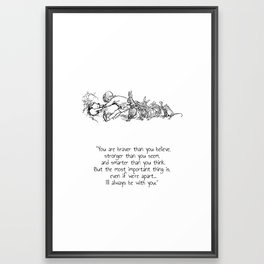 winnie baby nursery art pooh rabbit christopher robin quote Framed Art Print