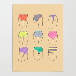 Butts Women Underwear Panty Poster