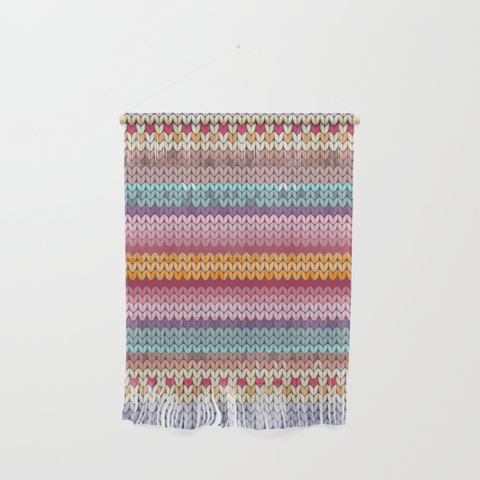 Multi color Knitting Pattern Wall Hanging