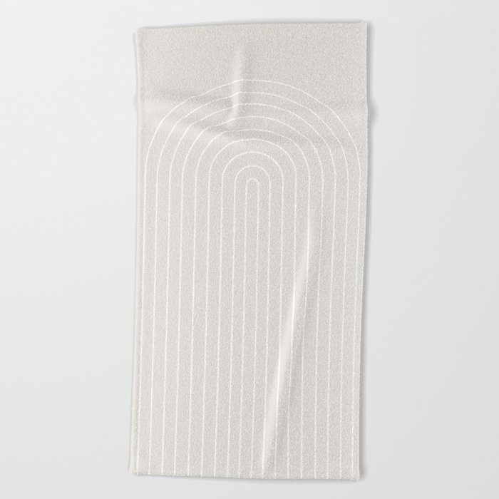 Minimal Arch II Natural Off White Modern Geometric Lines Beach Towel