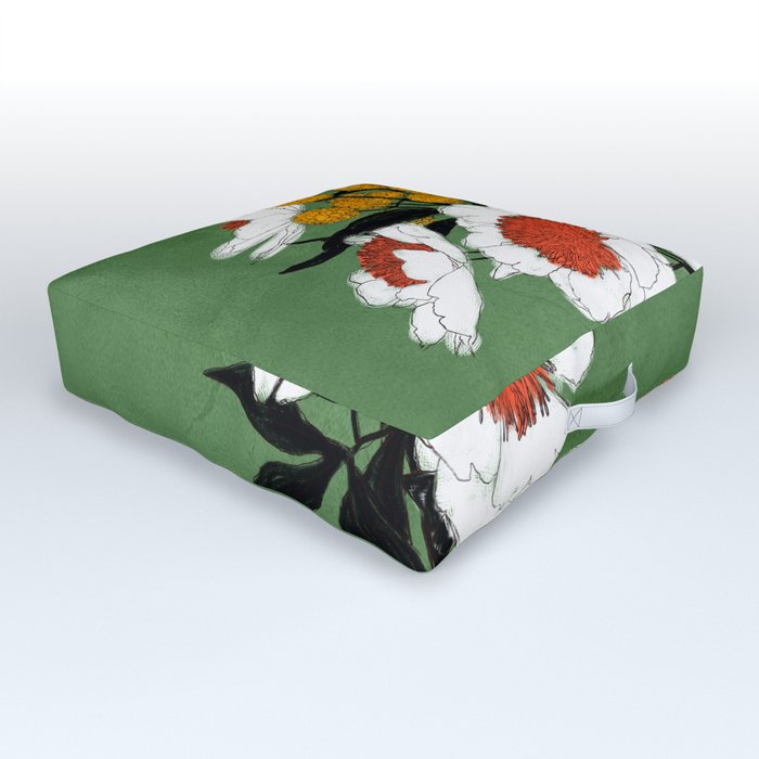 Gorgeous Bouquet Verde Outdoor Floor Cushion