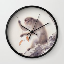Monkey Vector After Hashimoto Kansetsu Wall Clock | Painting, Monkey, Vintage, Vector, Primate, Wild, Yearofthemonkey, Nature, Digital, Animal 