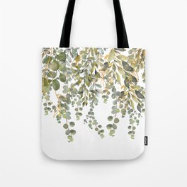 Green And Gold Decorative Eucalyptus Leaves  Tote Bag | Gold, Watercolor, Eucalyptusleaves, Graphicdesign, Natural, Australian, Botanical, Green, Retro, Nature 