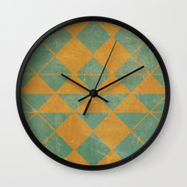 Emerald and Gold Marble Design Wall Clock