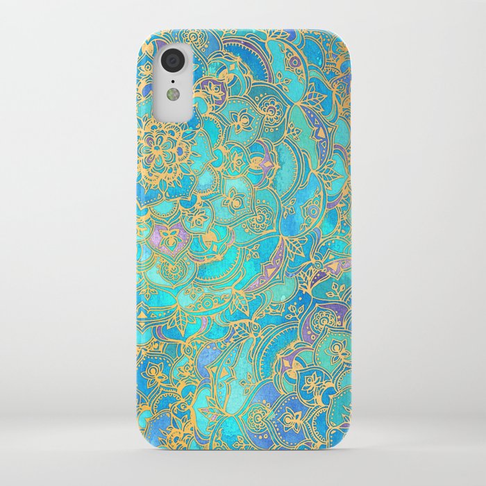 sapphire & jade stained glass mandalas iphone case