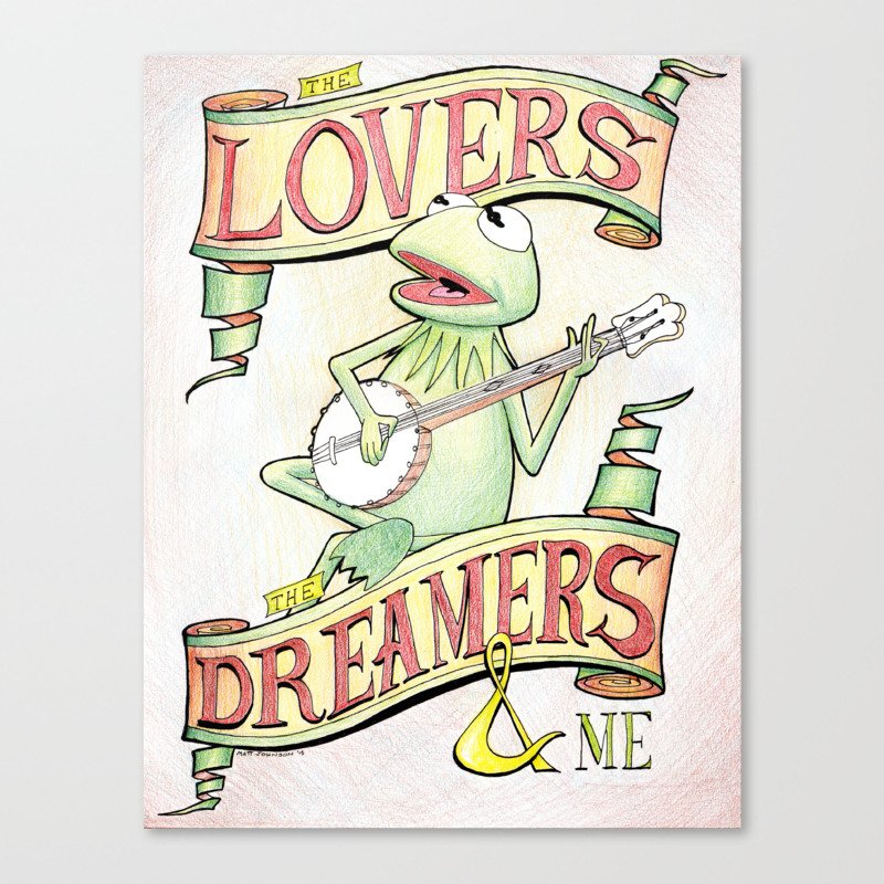Kermit The Frog Artwork Rainbow Connection Canvas Print By