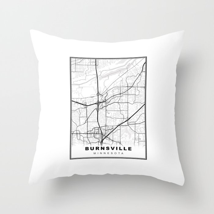 Burnsville Map Throw Pillow