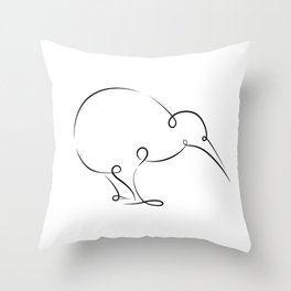 Kiwi New Zealand Bird Hand Drawn Art Throw Pillow