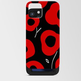 Red flowers pattern iPhone Card Case
