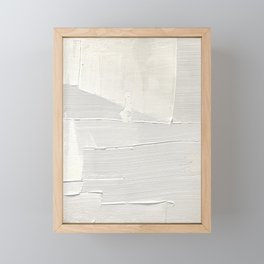 Relief [1]: an abstract, textured piece in white by Alyssa Hamilton Art Framed Mini Art Print