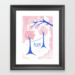 Pink spring trees Framed Art Print