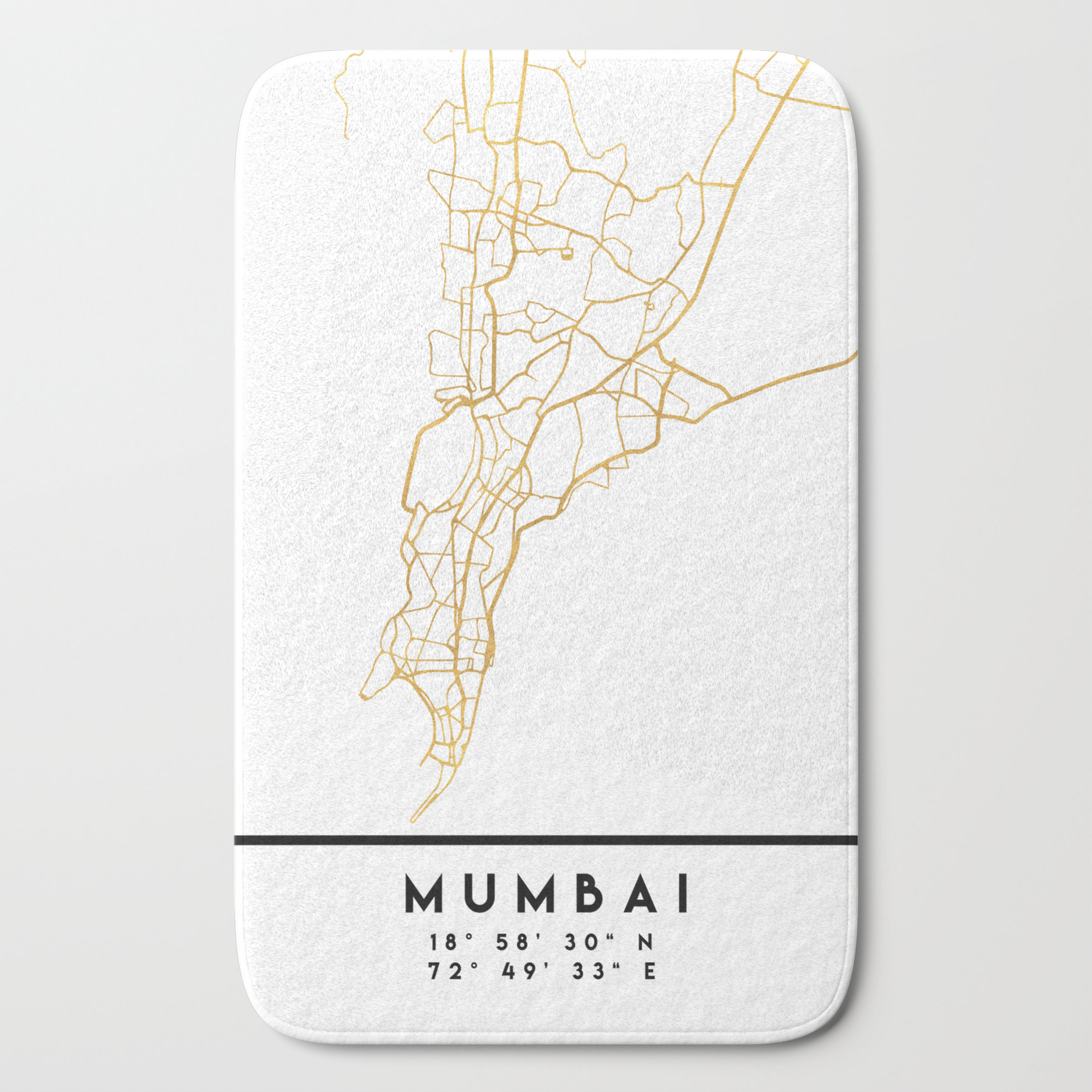 Mumbai India City Street Map Art Bath Mat By Deificusart Society6