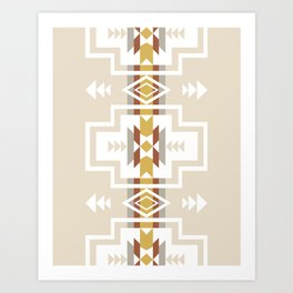 Aztec Stripes Beige Art Print