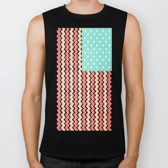 Zig Zag Flag. Biker Tank