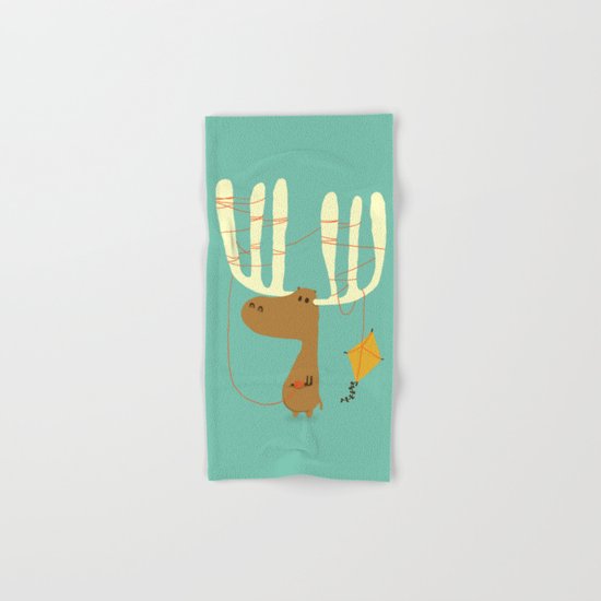 A moose ing Hand & Bath Towel
