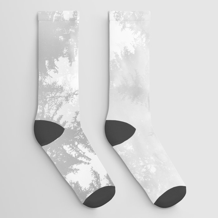 Soft Gray White Forest Dream #1 #decor #art #Society6 Socks