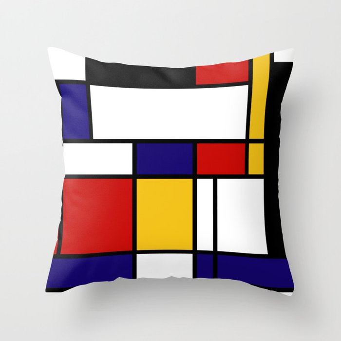 Mondrian Shape Art Throw Pillow by DoJaJa | Society6