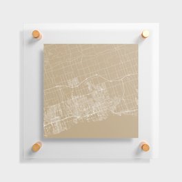Canada, Oshawa - Artistic Map - Beige Floating Acrylic Print