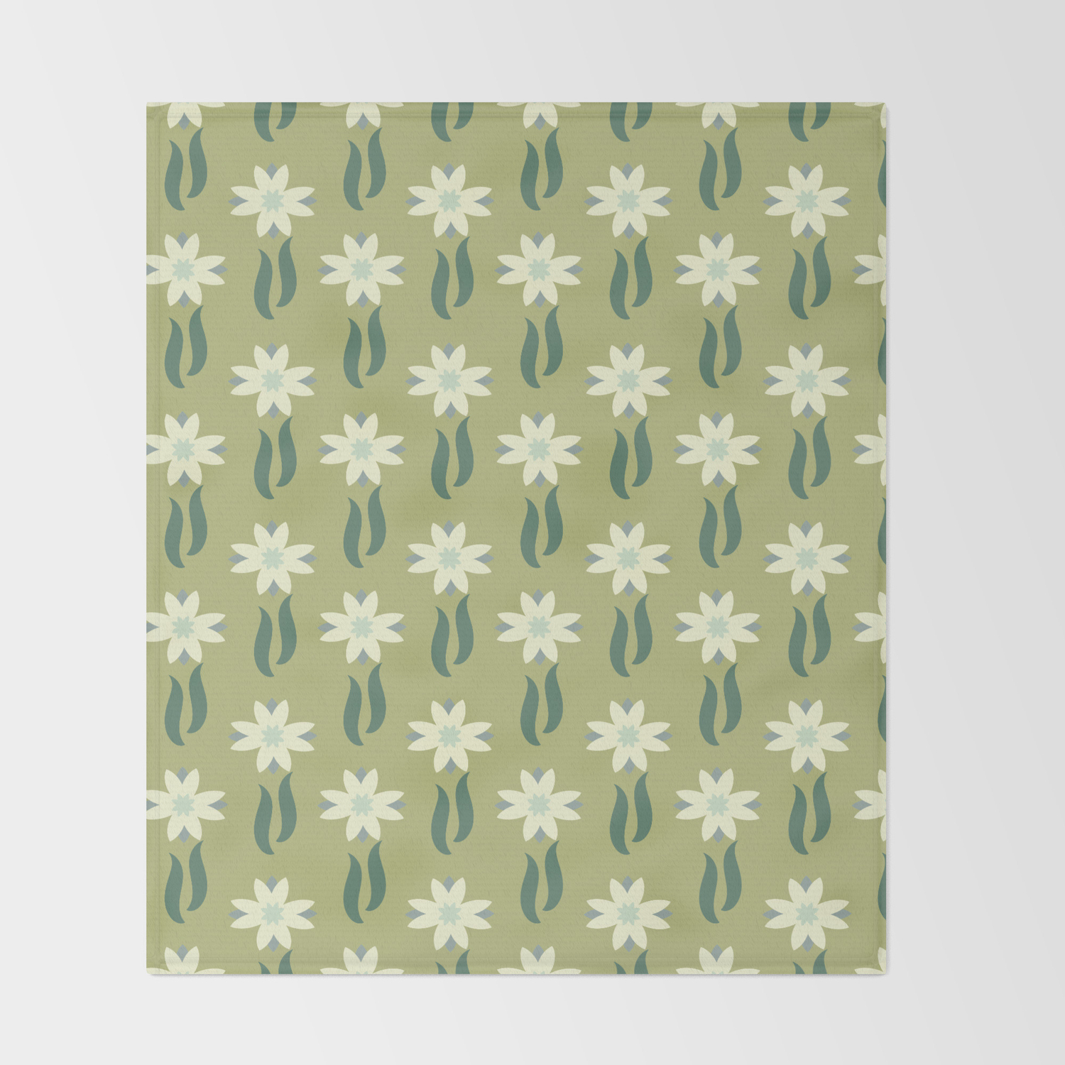Tulip Windmill Olive Green Background Throw Blanket By