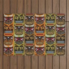 Totem Poles and Tiki Heads Outdoor Rug