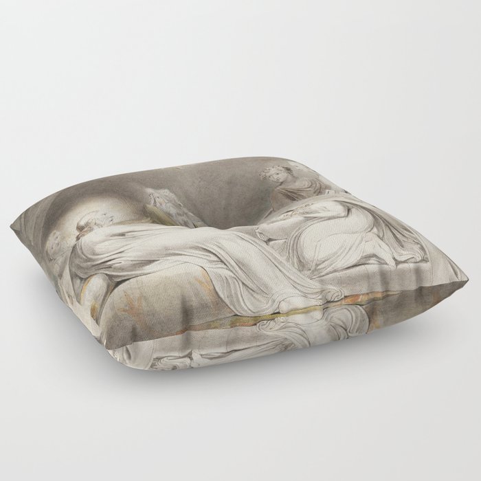 William Blake -  Christ in the house of Martha and Mary Floor Pillow