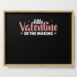 Little Valentine In The Making Gender Reveal Girl Serving Tray