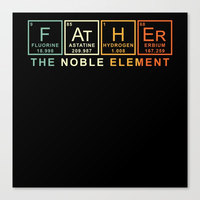 Father the Noble Element periodic table Canvas Print